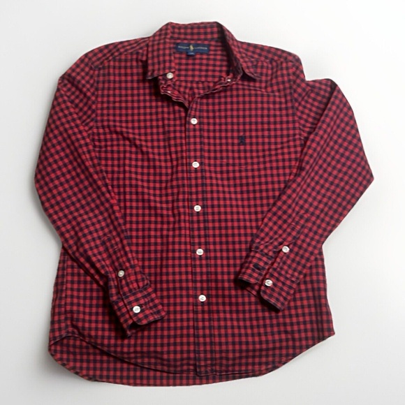 Polo by Ralph Lauren Red Checkered Boy’s Shirt sz L (14-16) - Picture 1 of 7